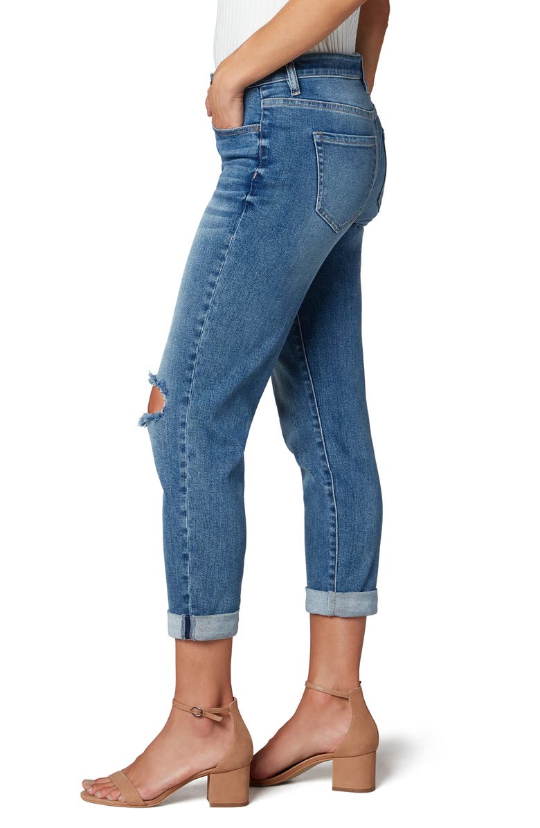 Liverpool Los Angeles Ripped Cuffed High Waist Girlfriend Jeans, Alternate, color, 