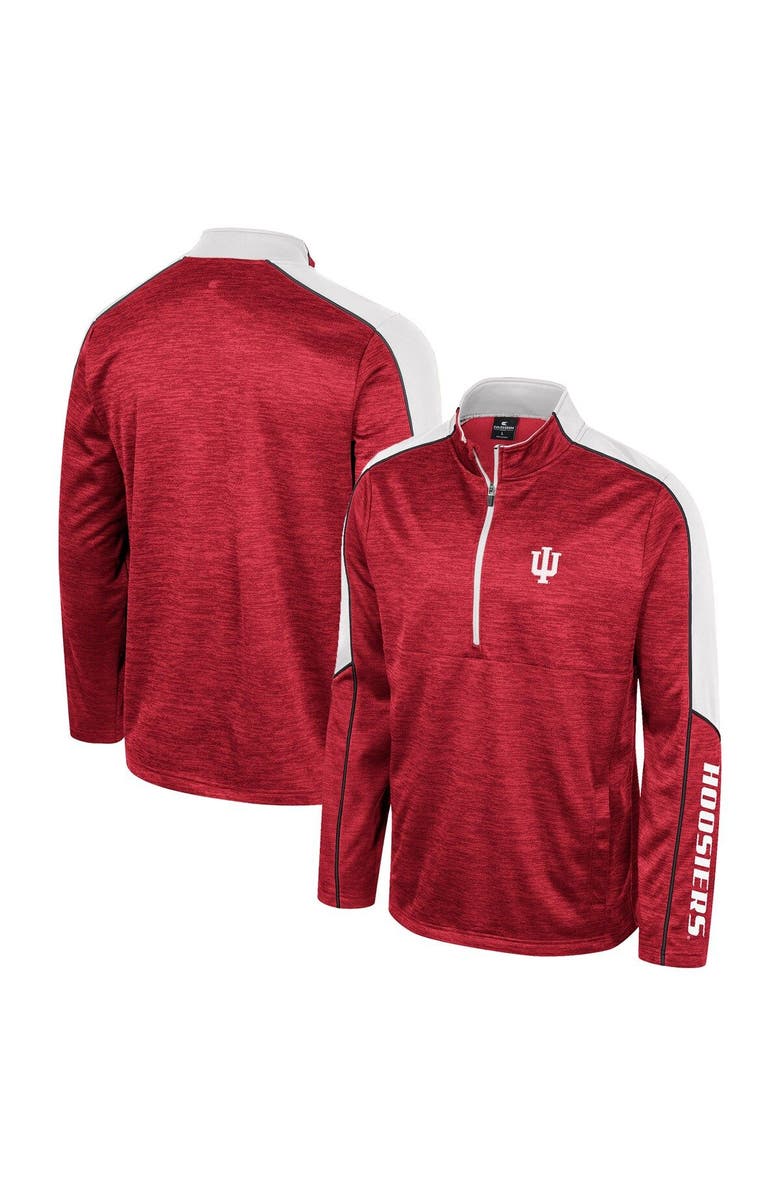 COLOSSEUM Men's Colosseum Cardinal Indiana Hoosiers Marled Half-Zip Jacket, Main, color, 