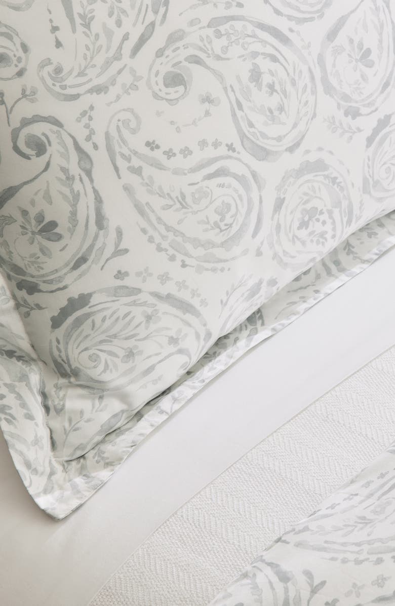 Boll & Branch Paisley Percale Hemmed Duvet Cover & Shams Set, Alternate, color, 