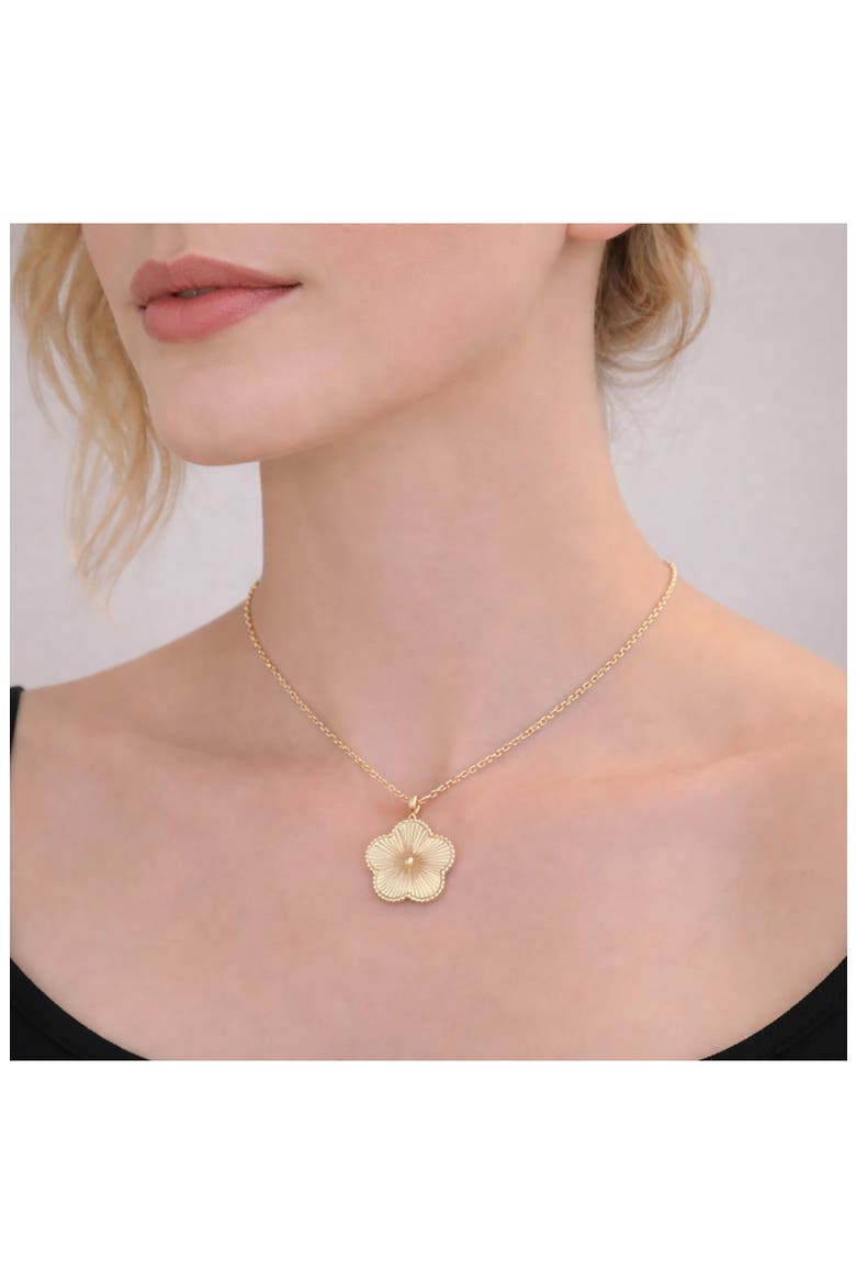 Isabelle Flower Pendant Necklace, Alternate, color, GOLD