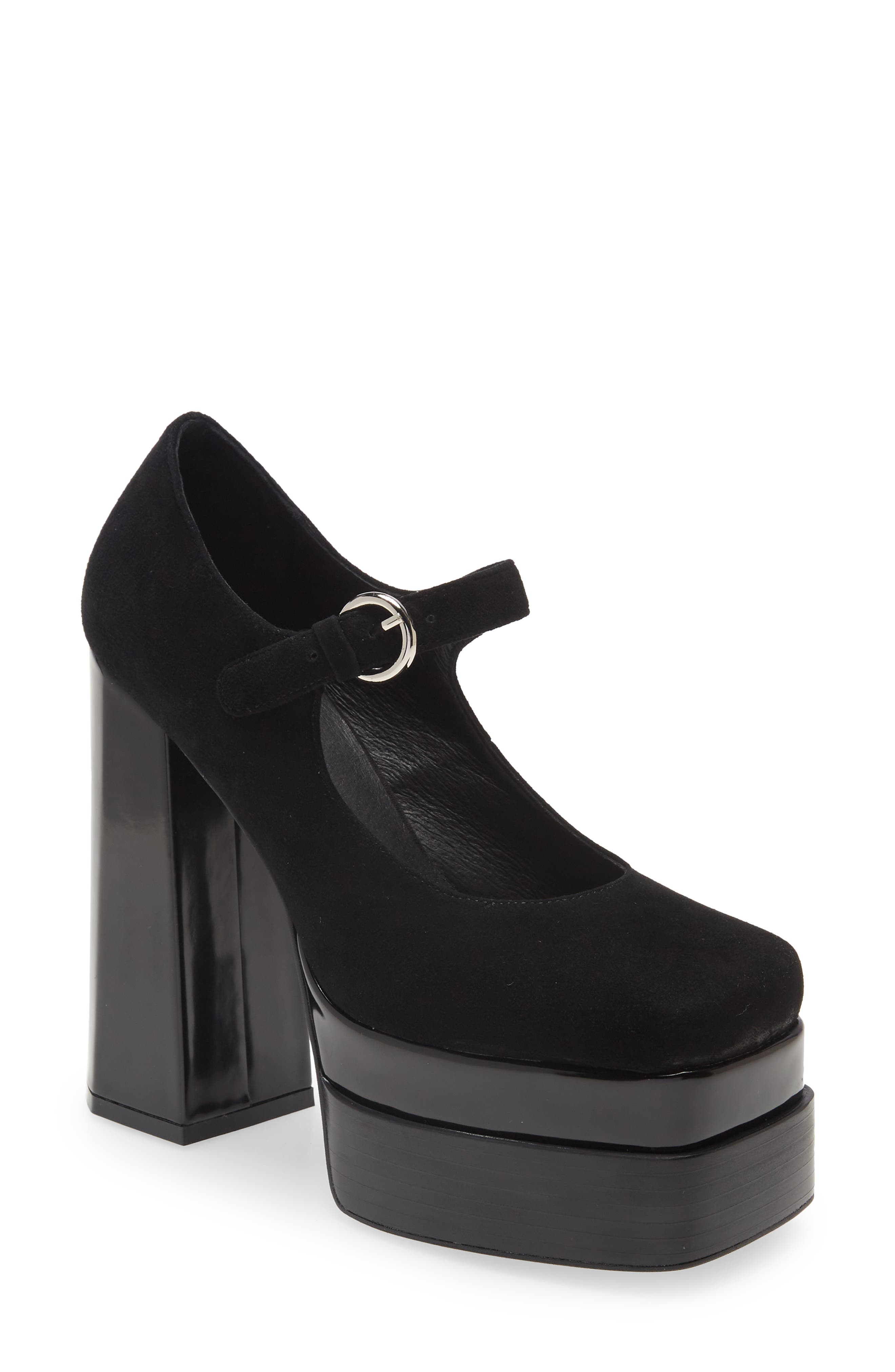 Chillin Platform Mary Jane Pump, Main, color, BLACK SUEDE