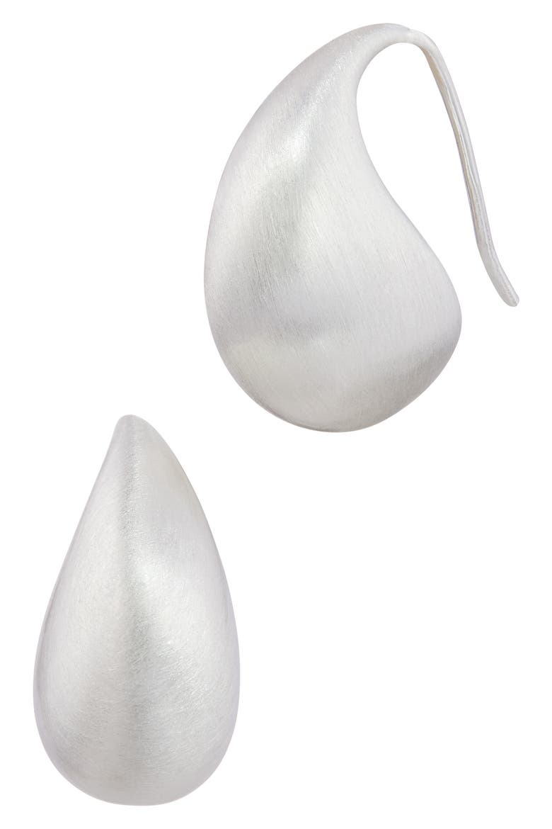 Baby Teardrop Threader Earrings, Main, color, WHITE GOLD