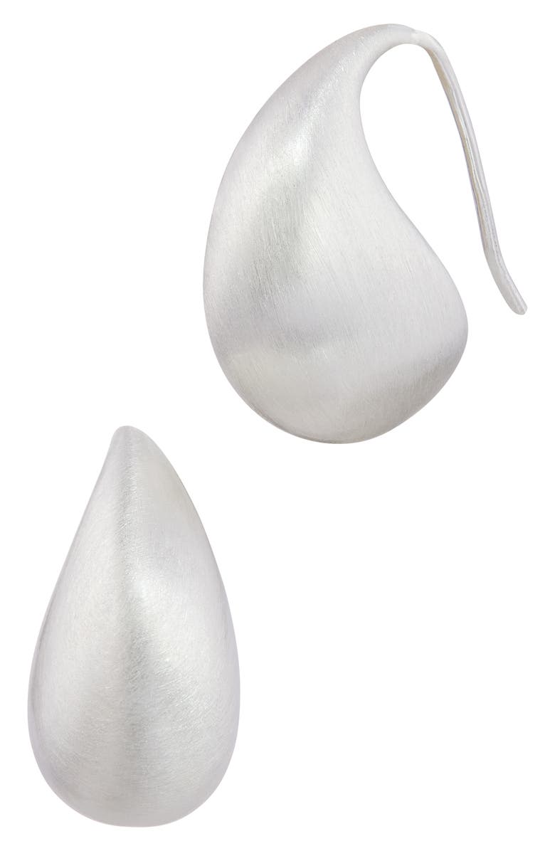 SAVVY CIE JEWELS Baby Teardrop Threader Earrings, Main, color, White Gold