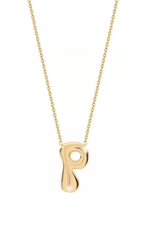 Jane Basch Designs Puffed Initial Pendant Necklace In Gold