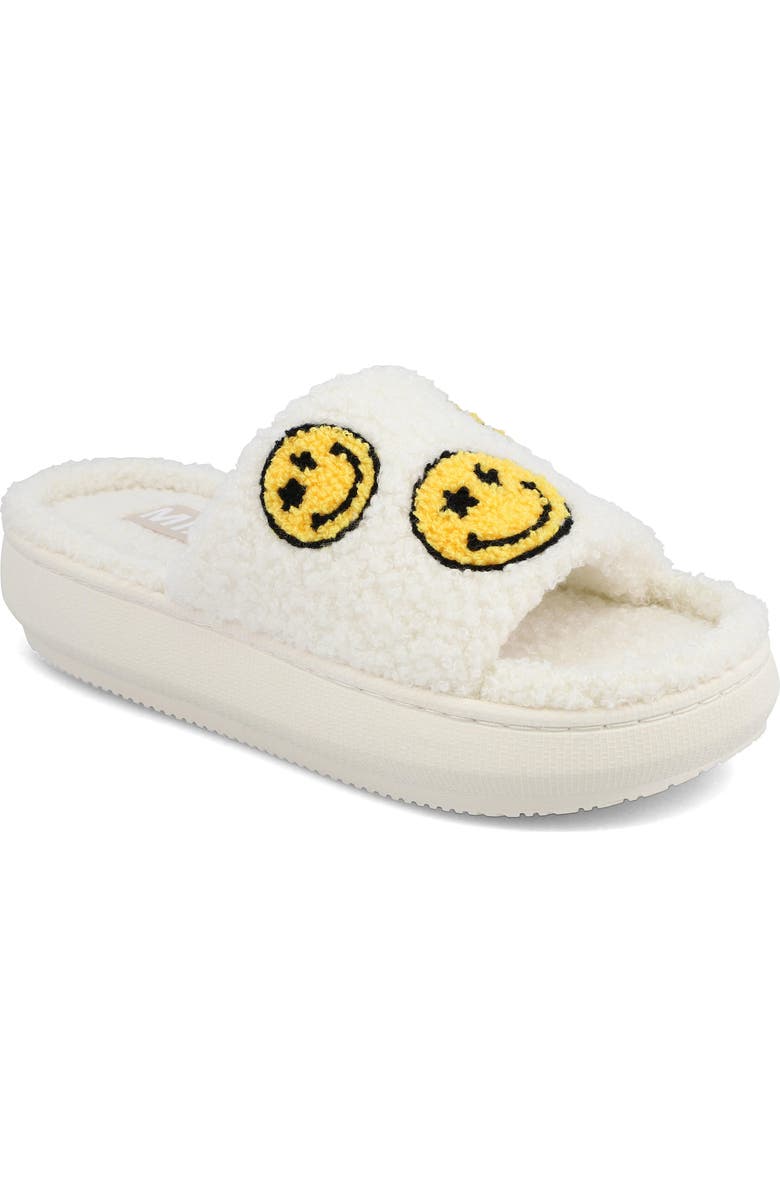 MIA Huggie Platform Sandal, Main, color, Triple Yellow Smiles