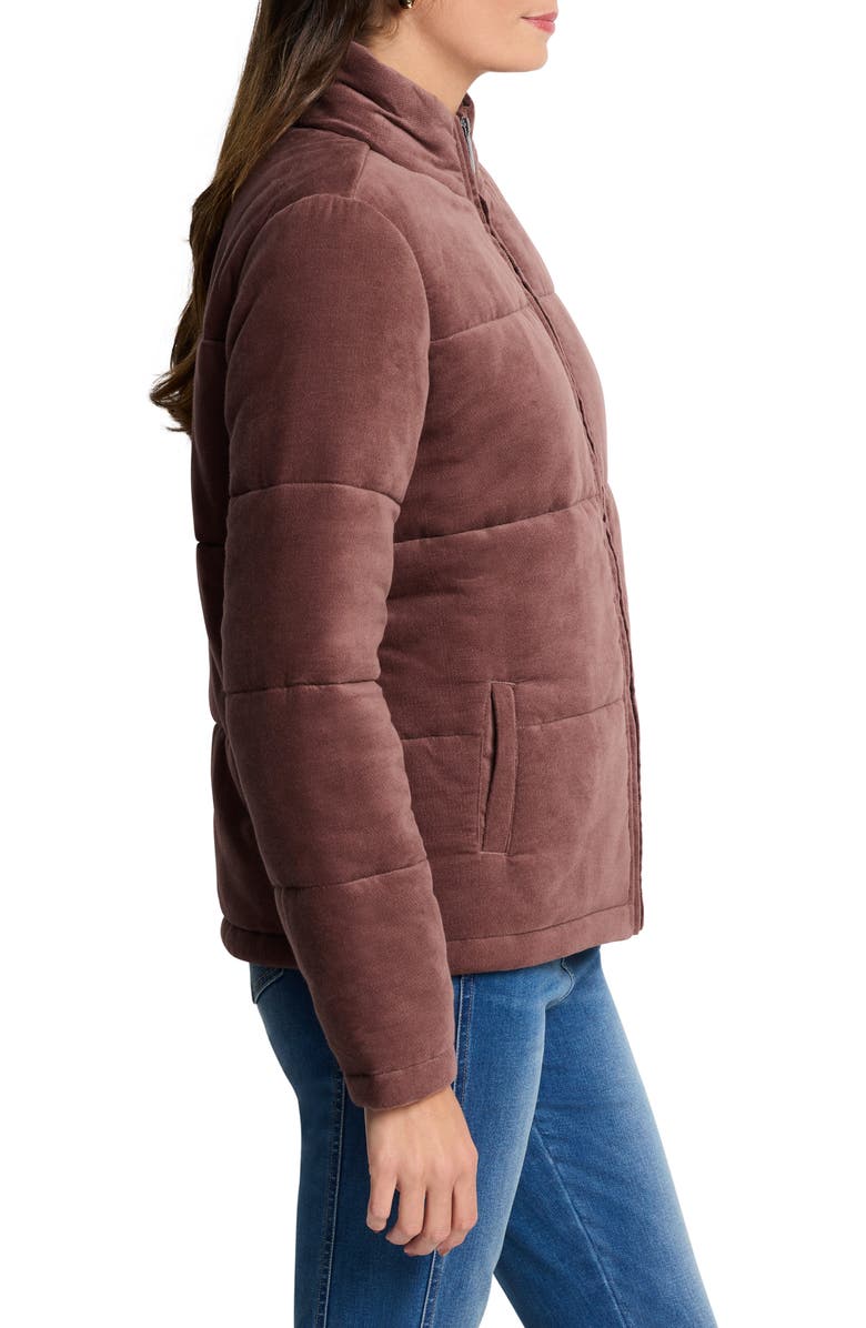NIC+ZOE Velvet Puffer Jacket, Alternate, color, Chai