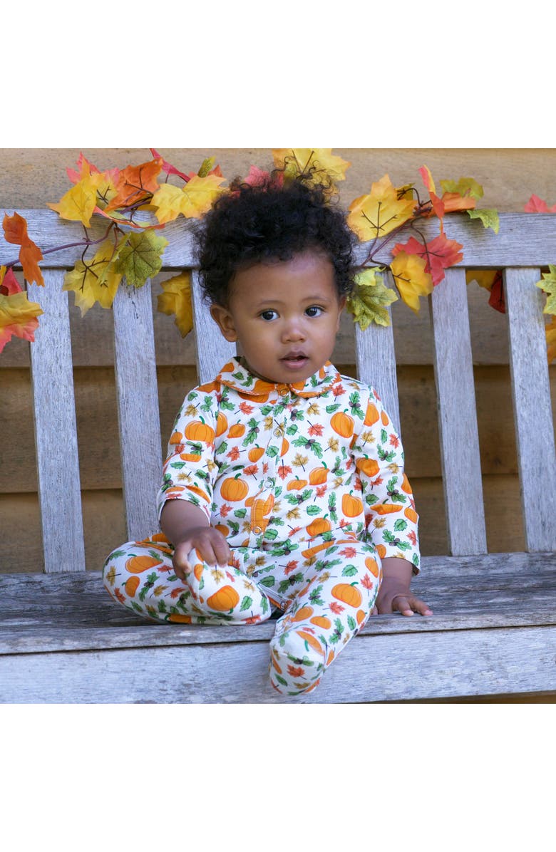 Rachel Riley Pumpkin Footie, Alternate, color, Orange