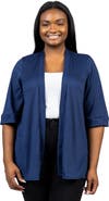 24seven Comfort Apparel Elbow Length Sleeve Open Front Cardigan