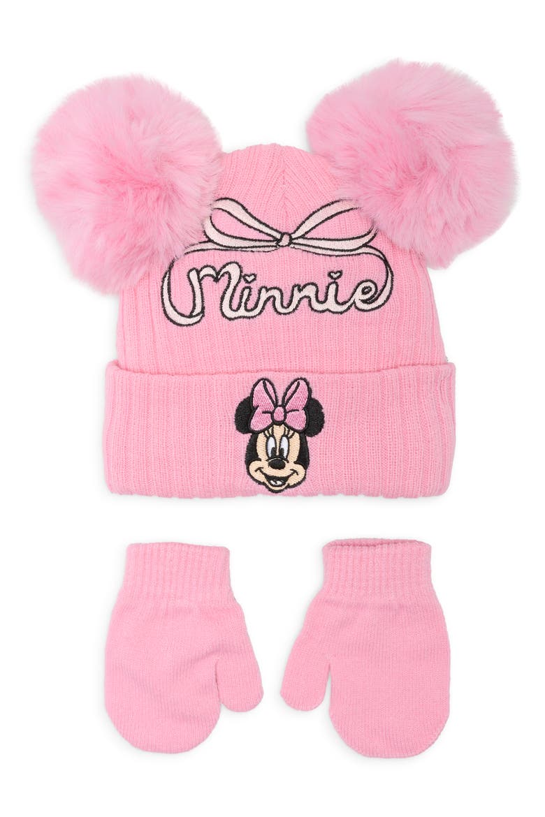 Kids' Minnie Mouse Beanie and Mittens Set, Main, color, PINK