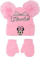 USPA ACCESSORIES Kids' Minnie Mouse Beanie and Mittens Set