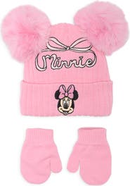 USPA ACCESSORIES Kids' Minnie Mouse Beanie and Mittens Set
