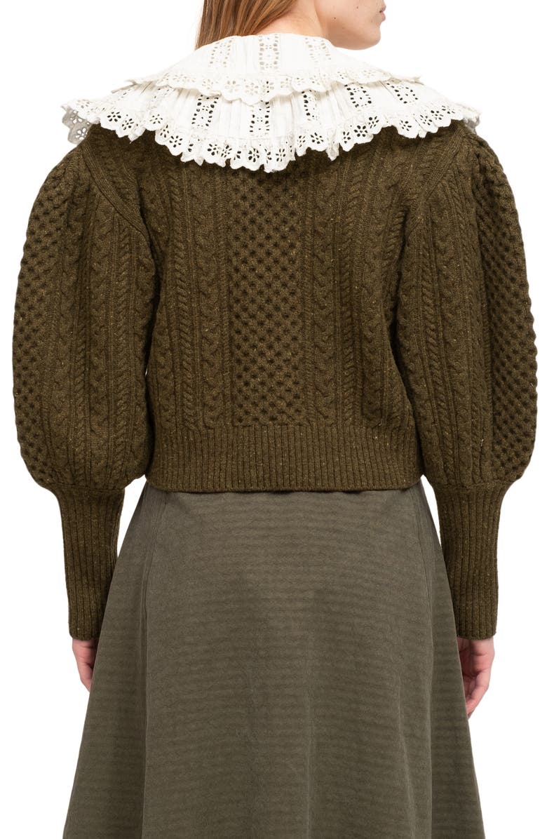 Sea Juliette Merino Wool Cardigan with Removable Collar, Alternate, color, 