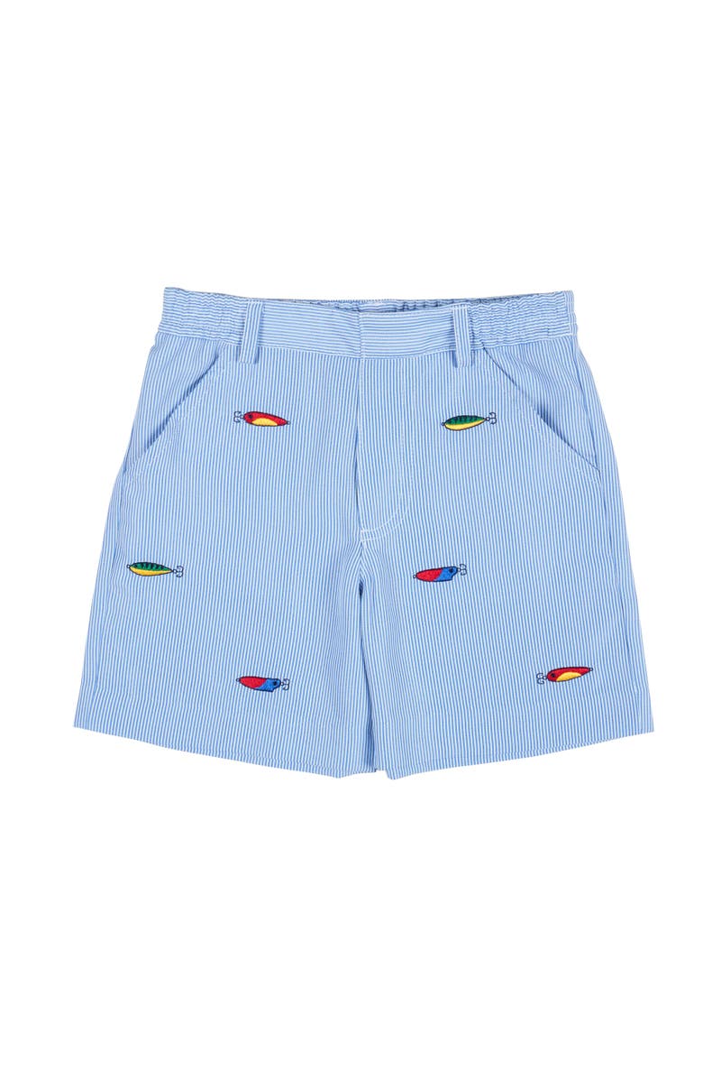 Florence Eiseman Jr. Cord Short with Embroidered Fishing Lures, Main, color, Light Blue