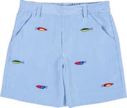 Florence Eiseman Jr. Cord Short with Embroidered Fishing Lures