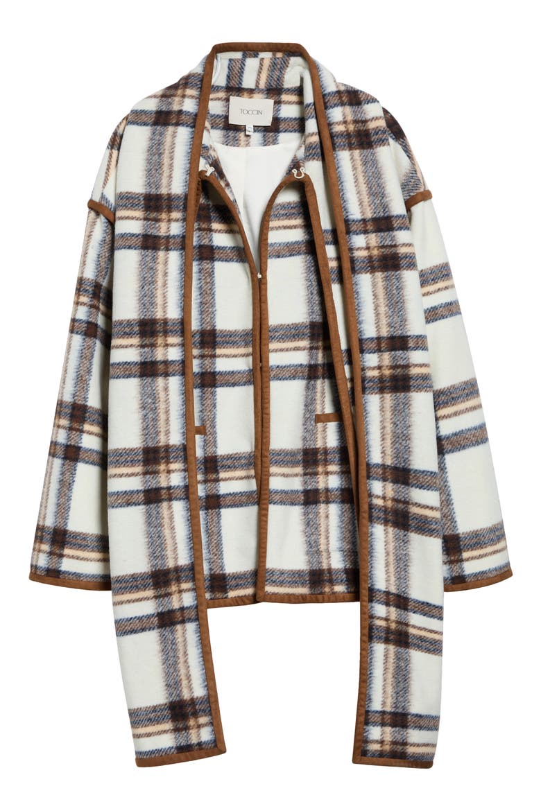 Greyson Plaid Scarf Jacket, Alternate, color, CEDAR MULTI