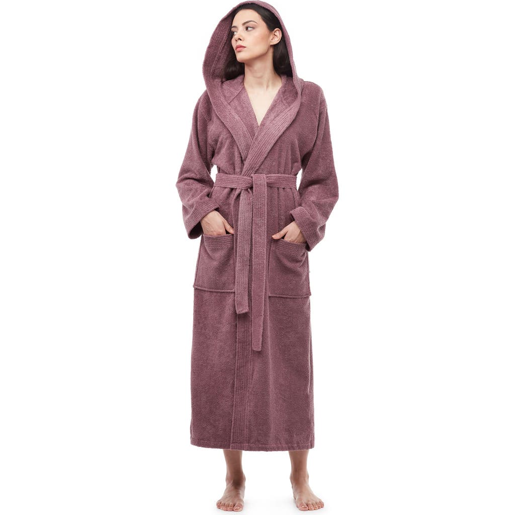 Arus Paradise Womens Hooded Cotton Bath Robe In Purple