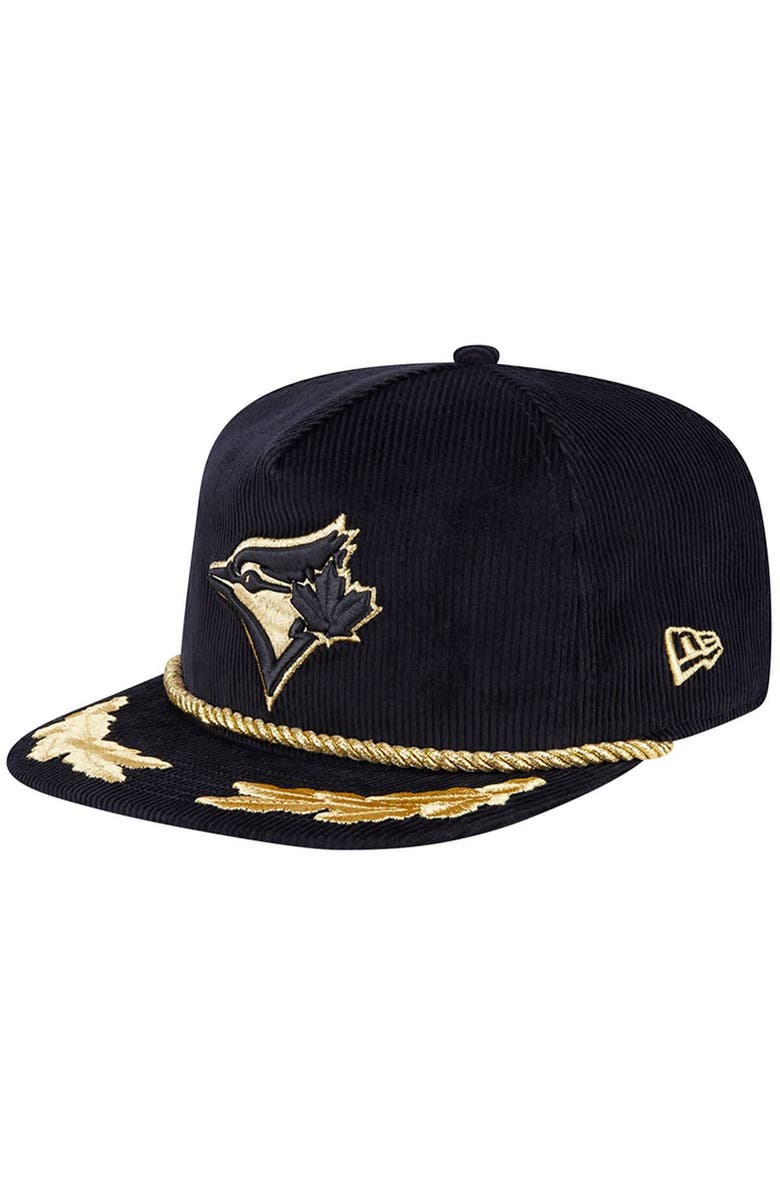 New Era Men's New Era Black Toronto Blue Jays Corduroy Filigree Golfer Adjustable Hat, Main, color,