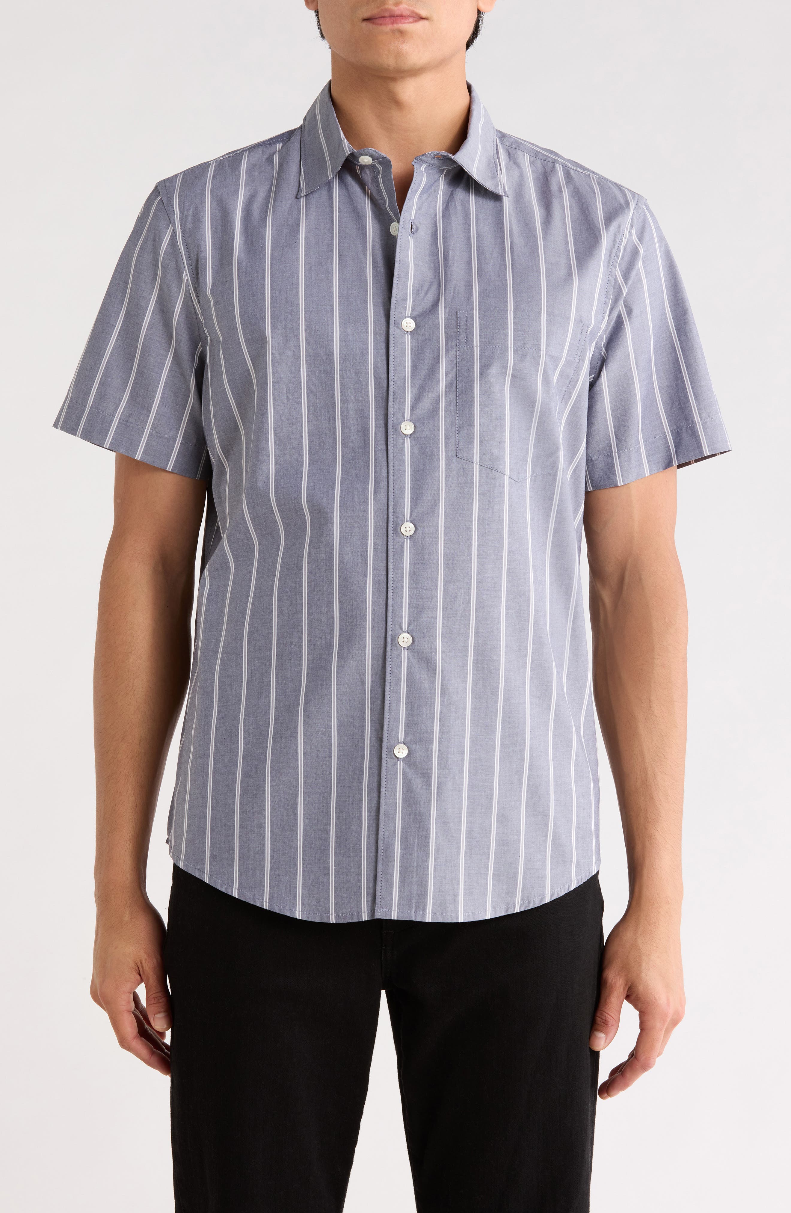 Nordstrom Cotton Poplin Short Sleeve Button-Up Shirt