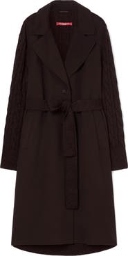 Marina Rinaldi Zarina Mixed Media Virgin Wool Blend Coat