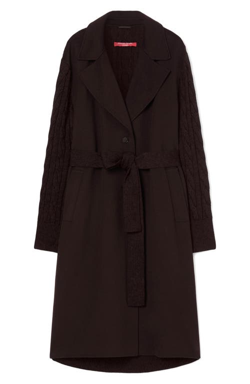 Marina Rinaldi Zarina Mixed Media Virgin Wool Blend Coat In Black
