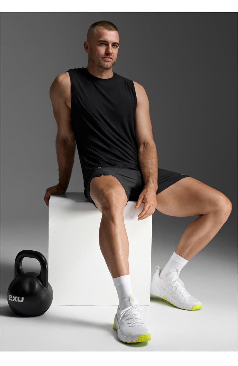 2XU Mens Signature Tank, Alternate, color, Black/Black