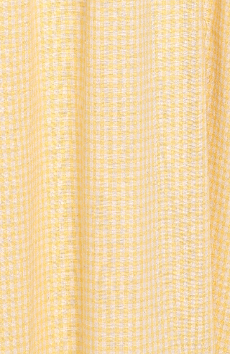 Petal & Pup Kinslee Corset Cotton Blend Midi Dress, Alternate, color, Yellow Gingham
