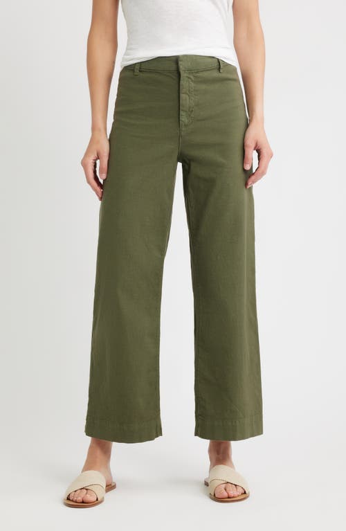 Frank & Eileen Westport The Italian Ankle Wide Leg Pants In Green