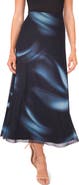 Halogen® Blur Print Mesh Maxi Skirt