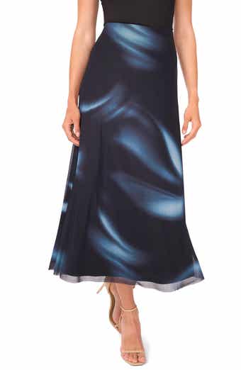Halogen® Blur Print Mesh Maxi Skirt
