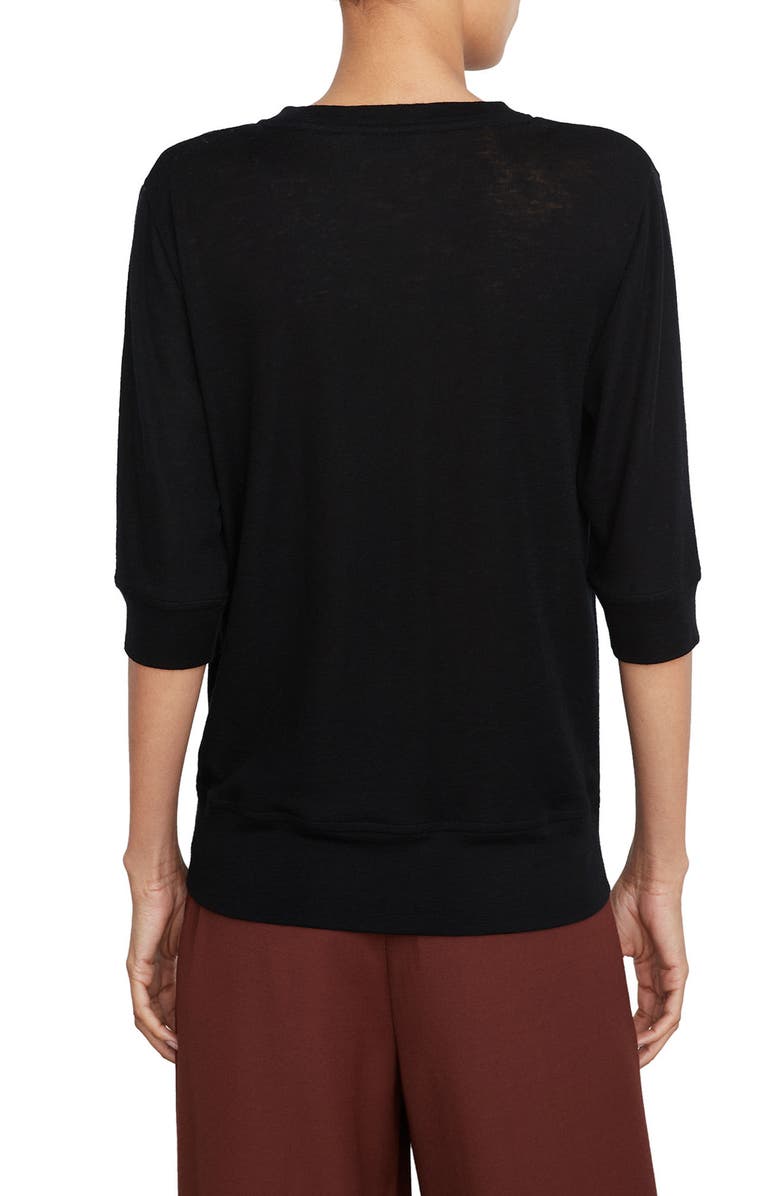 Vince Elbow Sleeve Wool & Cashmere Sweater, Alternate, color, Black
