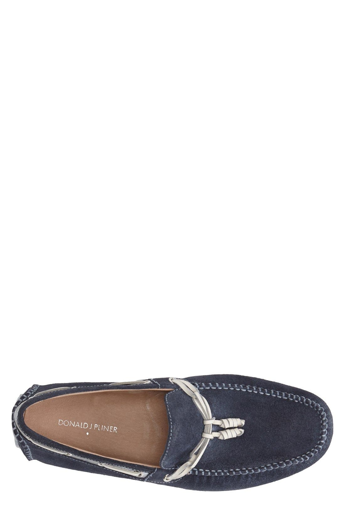 Donald J Pliner 'Denton' Tasseled Suede Loafer, Alternate, color, NAVY/ SILVER