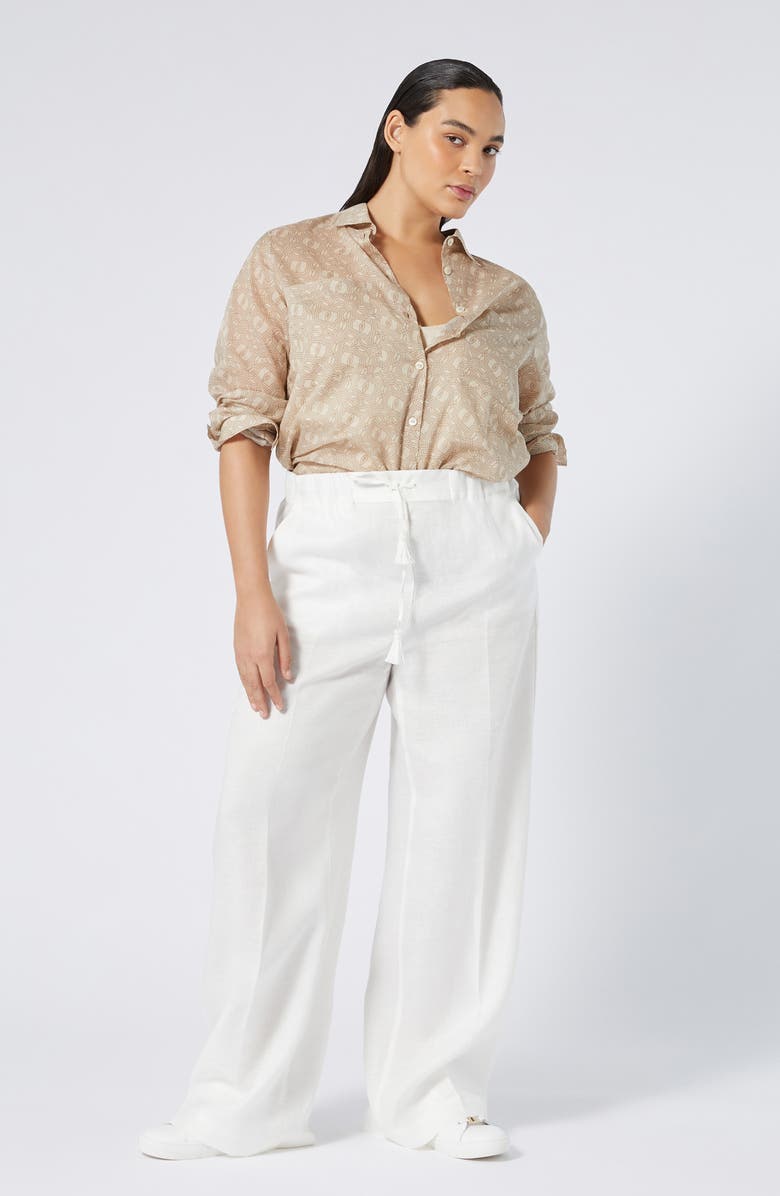 Marina Rinaldi Ciurma Linen Drawstring Pants, Alternate, color, 