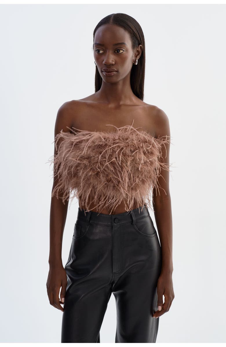 LAMARQUE Zaina | Feather Bustier, Main, color, Mink Brown