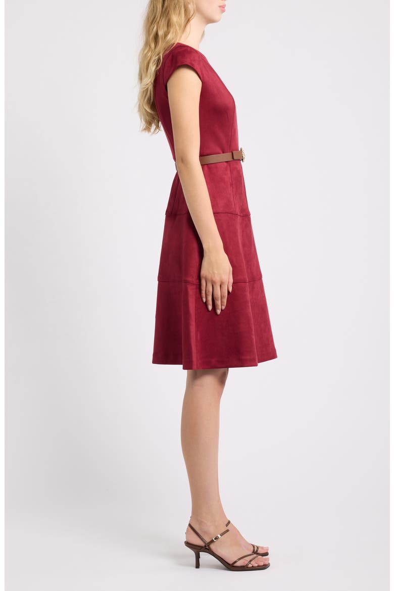 Heritage Sueded Scuba Knit Dress, Alternate, color, NEW BURGANDY