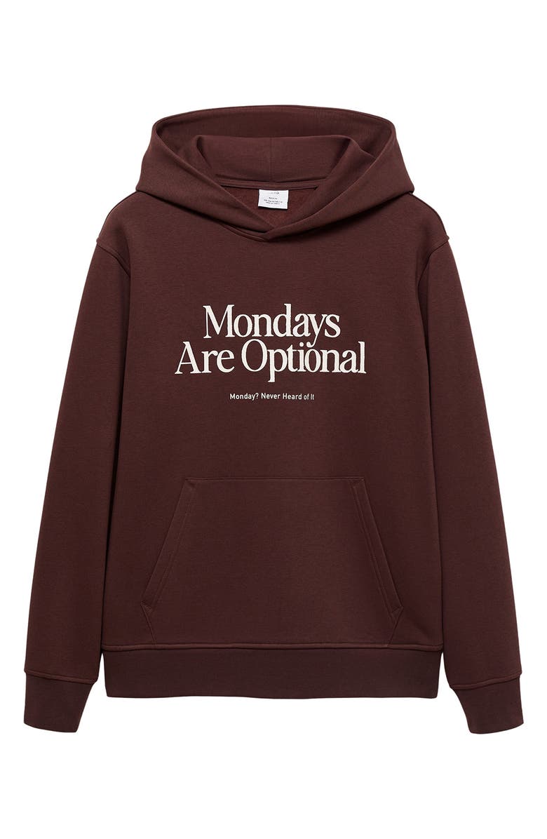 MANGO Mondays Are Optional Fleece Graphic Hoodie, Main, color, 