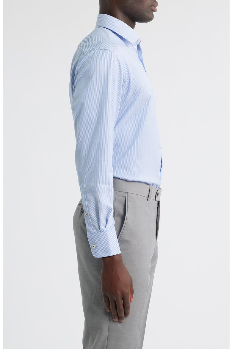 Luxury Modern Fit Micro Stripe Non-Iron Dress Shirt, Alternate, color, BLUE