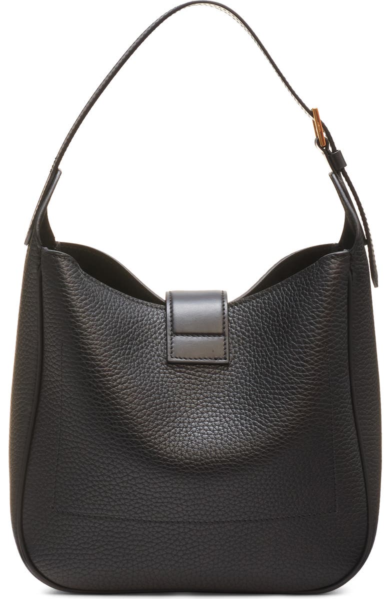 TOM FORD Small Monarch Leather Hobo Bag, Alternate, color, 1N001 Black