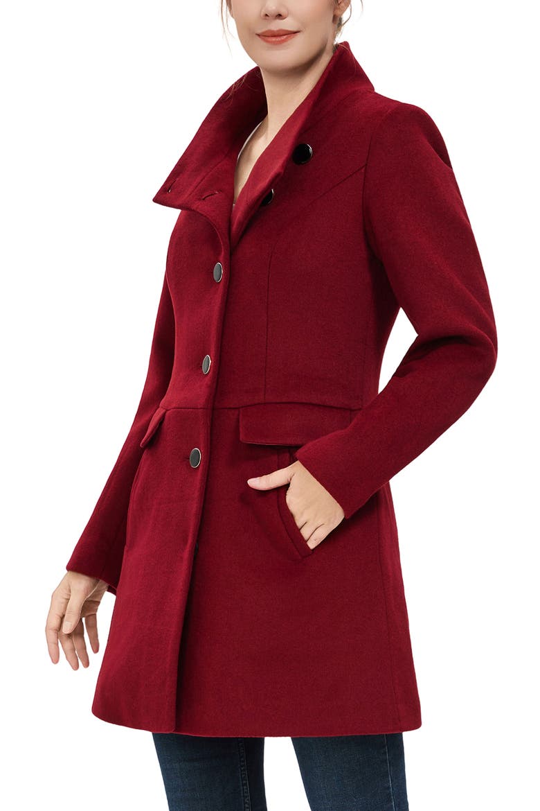 Women's Olivia Wool Blend Walking Coat, Alternate, color, Wine