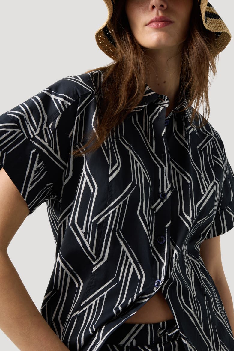 Roxana Shirt Dress, Alternate, color, Navy blue/off-white