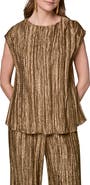 Donna Karan New York Pleated Metallic Top
