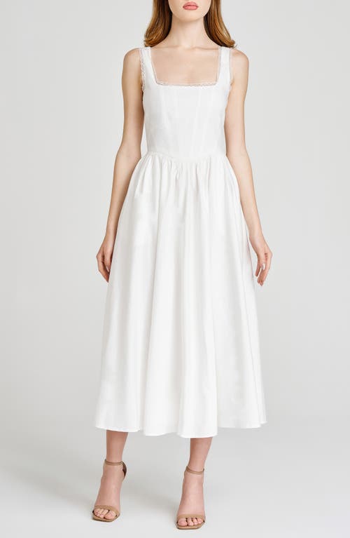 Shop Wayf X Styled By Coco! Selene Lace Trim Stretch Cotton Midi Dress