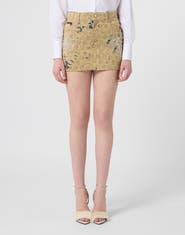 PHILIPP PLEIN Jacquard Mini Skirt Monogram Crystal Women