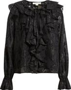 Treasure & Bond Ruffle Neck Chiffon Top