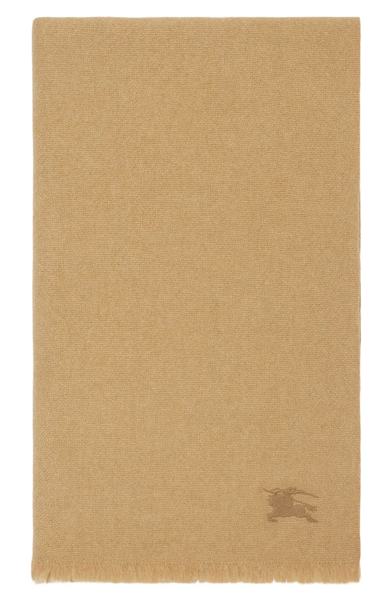 Burberry Equestrian Knight Design Cashmere & Silk Fringe Scarf, Alternate, color, 