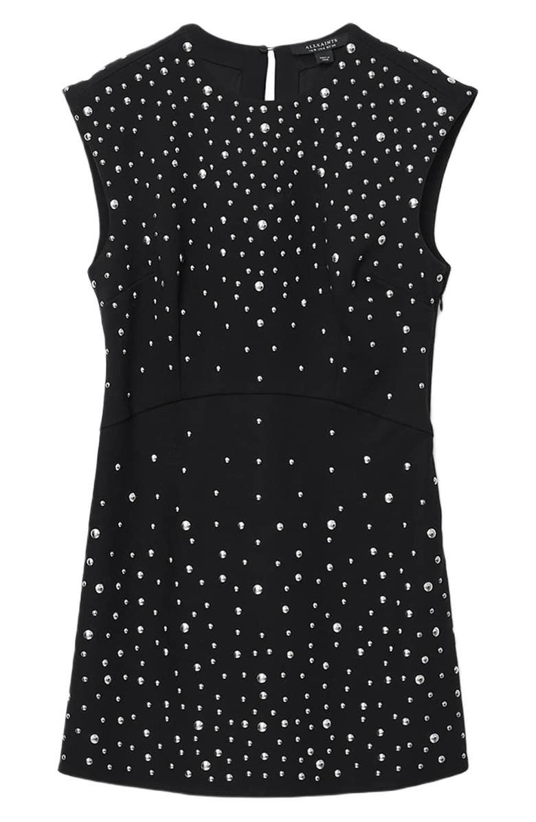 AllSaints Tamara Studded Minidress, Alternate, color, Black