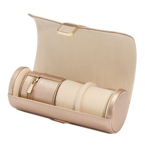 Wolf Palermo Double Watch Roll + Jewelry Pouch In Rose Gold