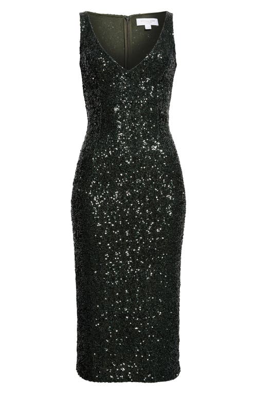 Michael Kors Collection Sequin Embellished Sheath Dress In Black
