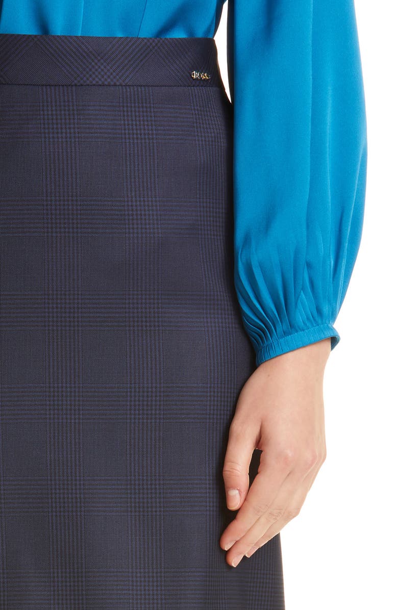 BOSS Vanewa Plaid Pencil Skirt, Alternate, color, 