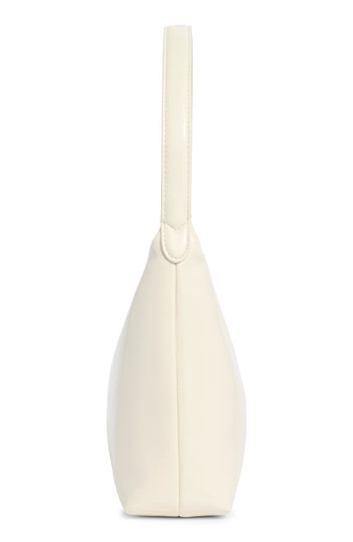 Stand Oil Plump Faux Leather Shoulder Bag In White