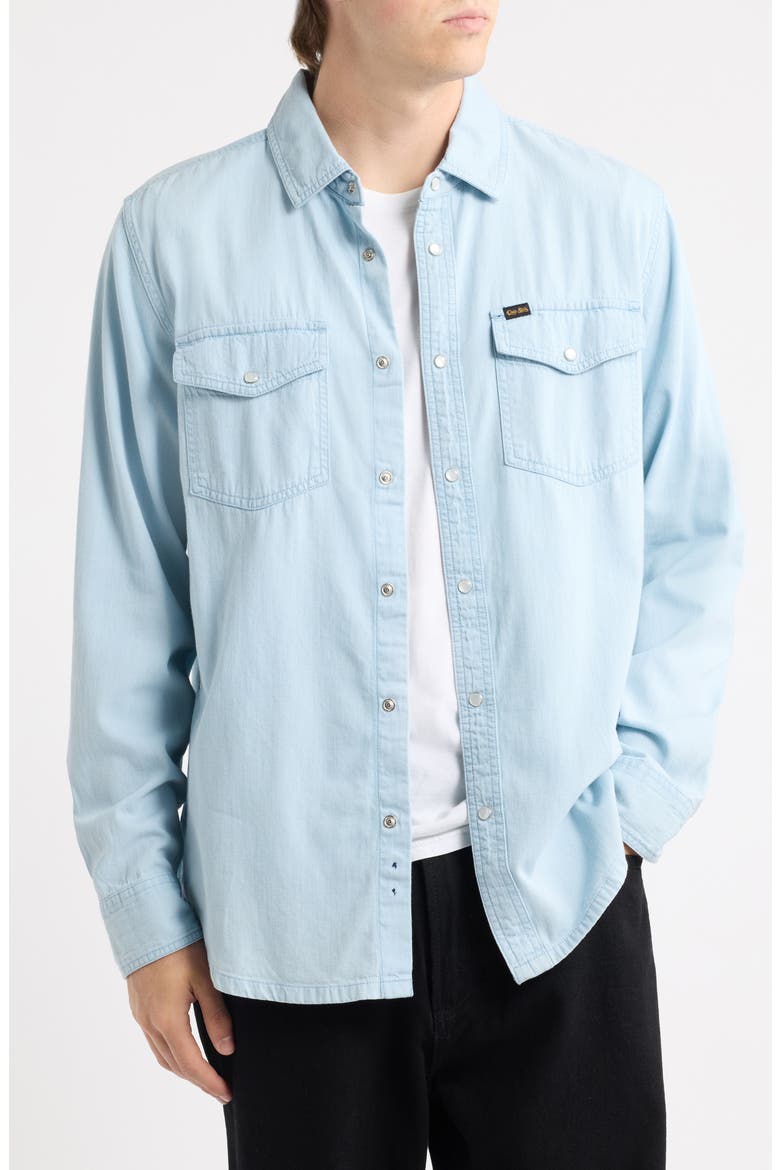 Autry Long Sleeve Shirt, Main, color, LIGHT INDIGO